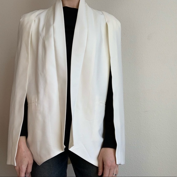cream cape blazer